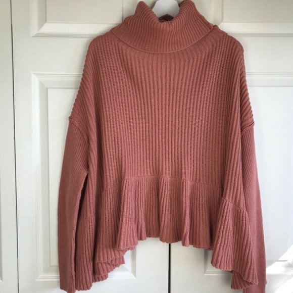 Free People Layer Cake Sweater Rose Turtleneck - Picture 2 of 7